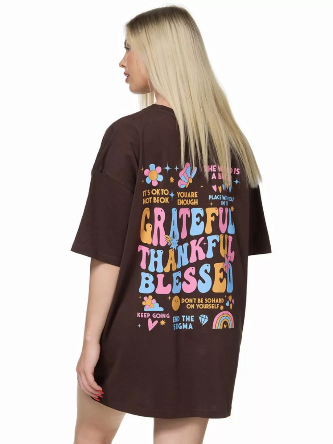 Worldclassca T-Shirt Worldclassca Oversized Print T-Shirt lang Sommer Obert günstig online kaufen