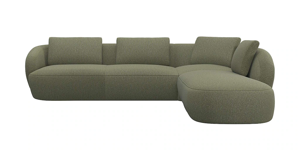 FLEXLUX Ecksofa "Torino, rund, L-Form, Sofa-Ecke mit Ottomane", Modernes, o günstig online kaufen