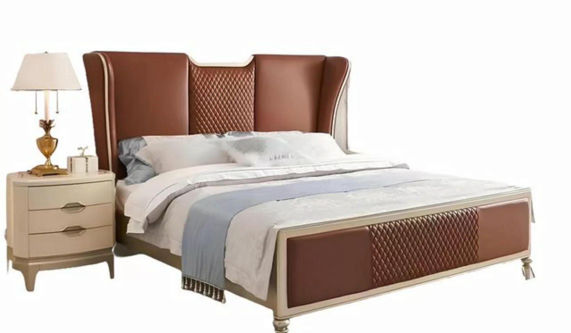 Xlmoebel Bett Neues modernes Doppelbett in luxuriösem Braun für das Schlafz günstig online kaufen