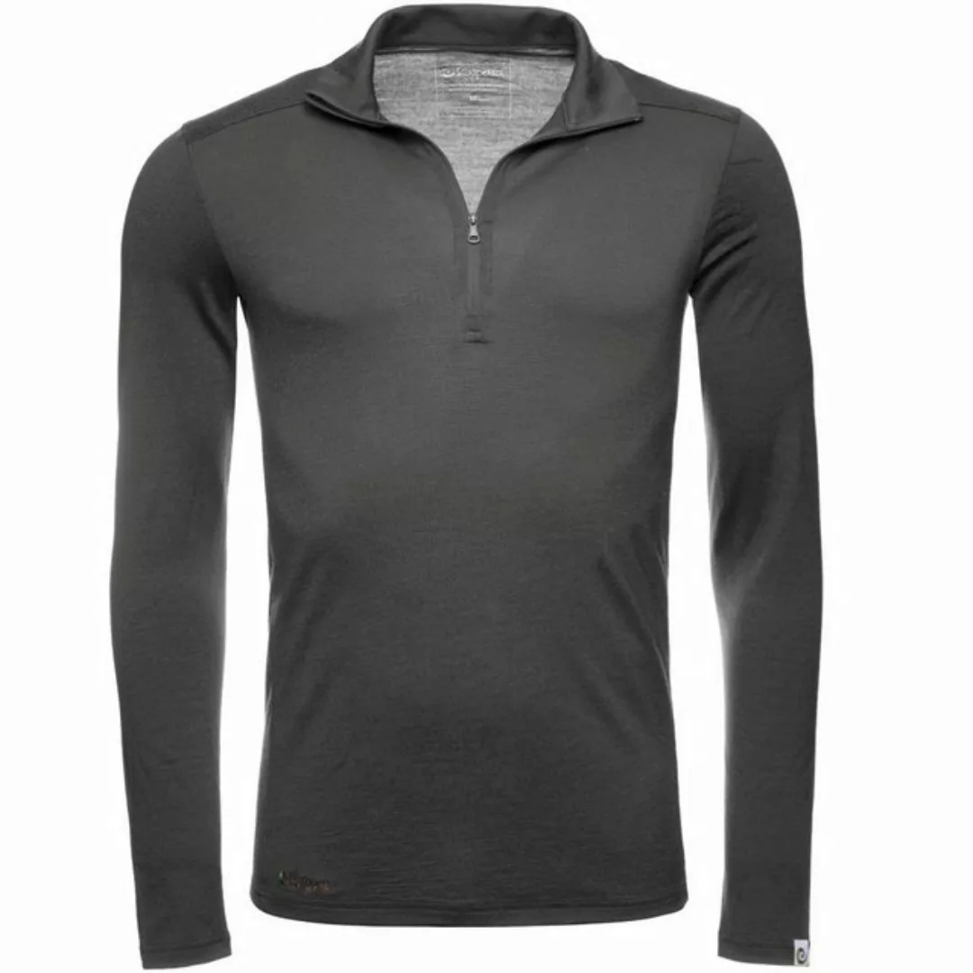 Kaipara - Merino Sportswear Langarmshirt Merino Zip-Neck Herren Slimfit 200 günstig online kaufen