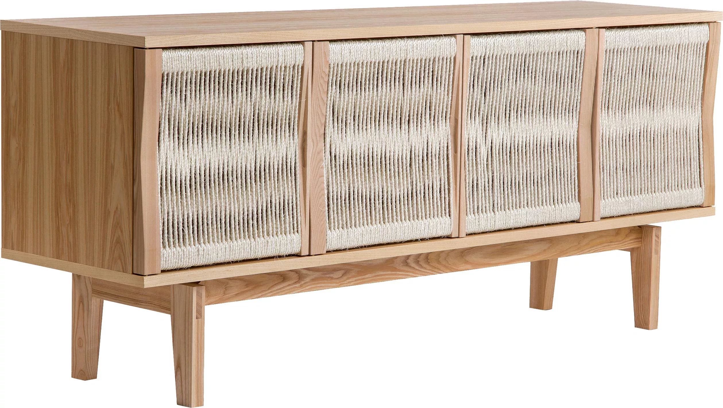 Woodman Sideboard "Lidia", mit Türenfronten aus geflochtenem nartürlichem H günstig online kaufen