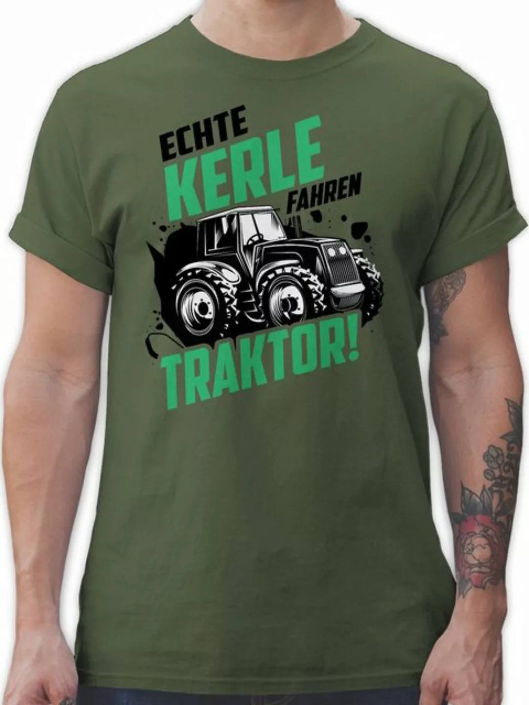 Shirtracer T-Shirt Echte Kerle fahren Traktor Trecker Landwirt Bauer Gesche günstig online kaufen