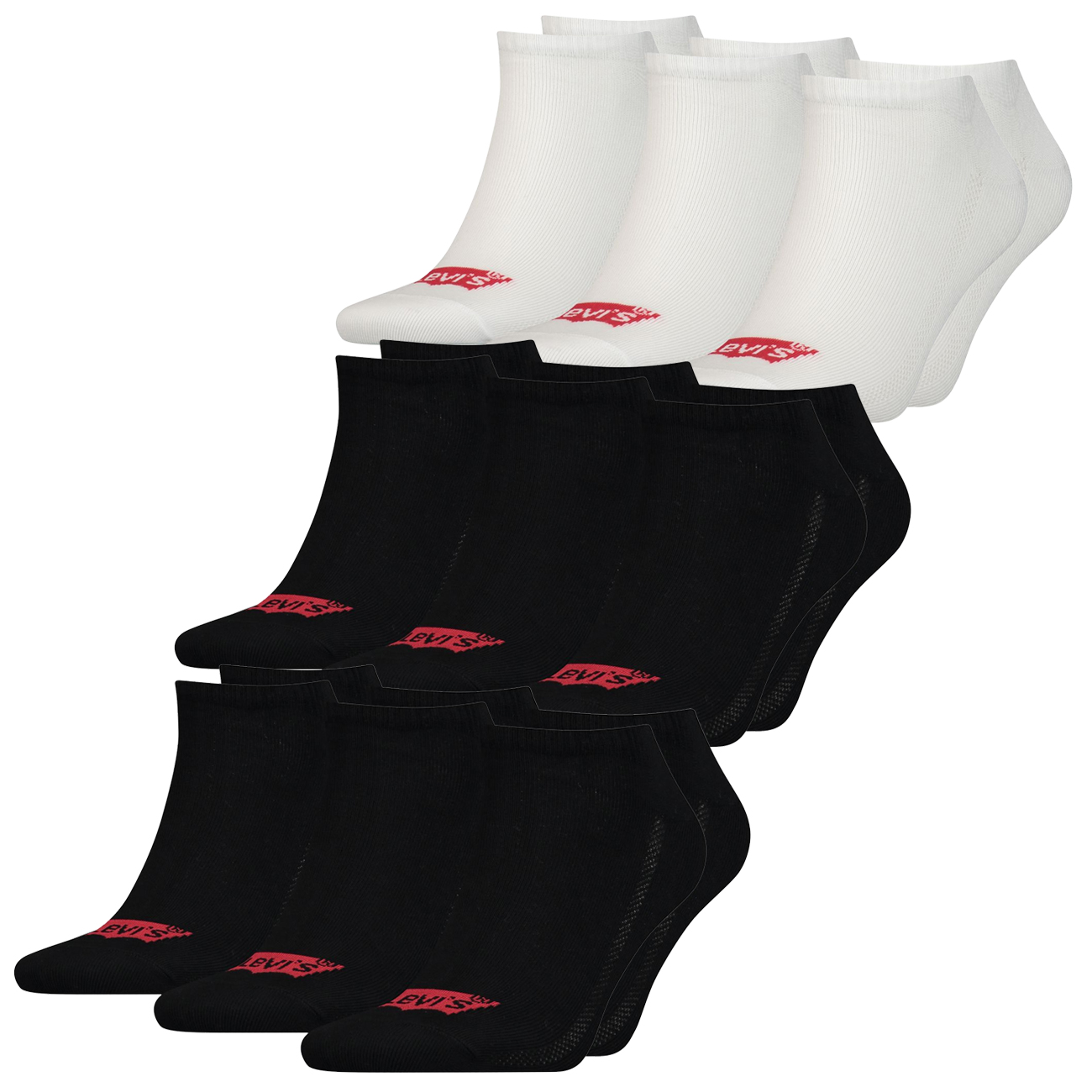 Levis Unisex Sneaker Sportsocken Low Cut Batwing Logo 6er 9er 12er Multipac günstig online kaufen