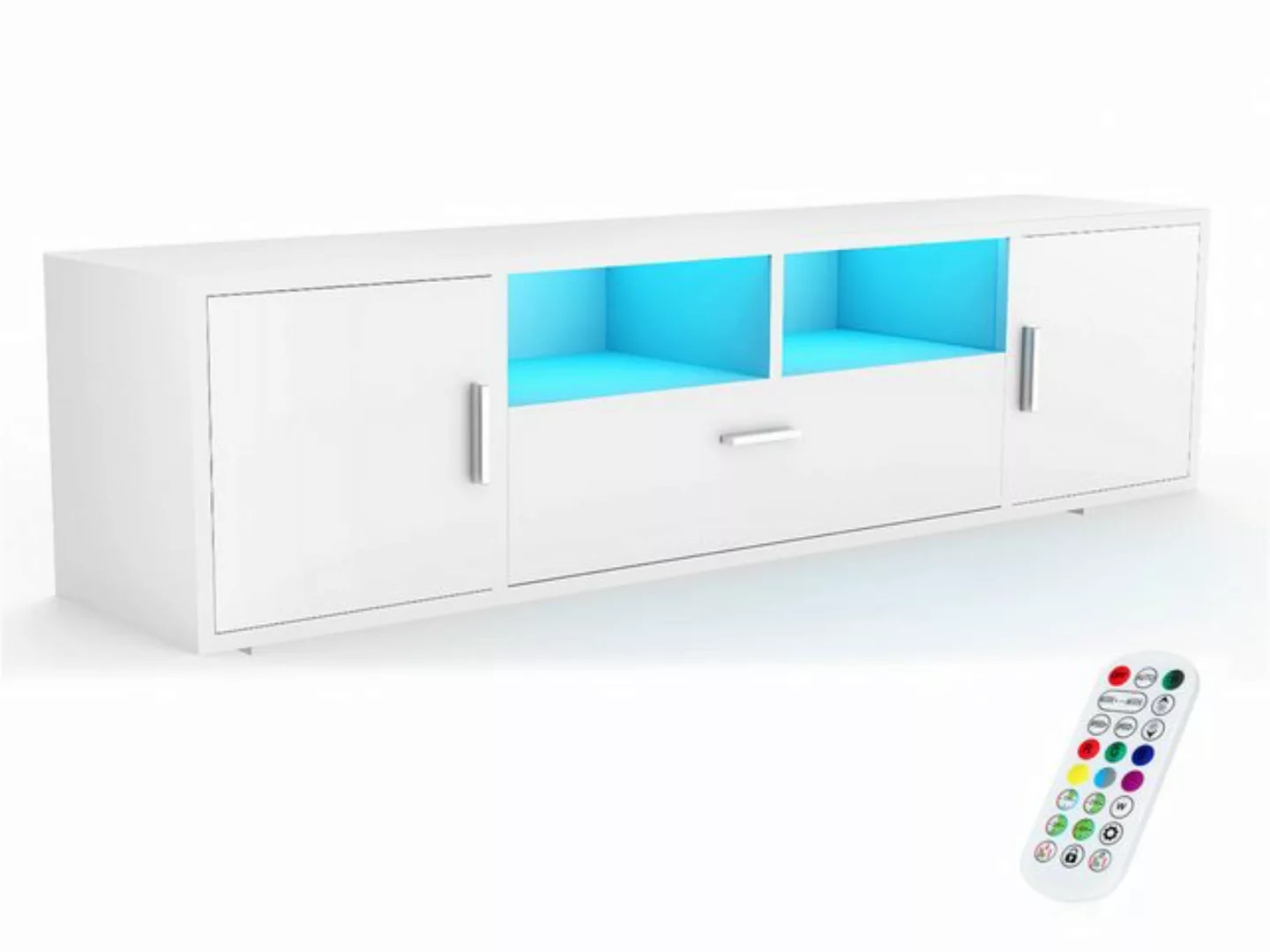 oyajia TV-Schrank Hochglanz TV-Schrank mit LED-Beleuchtung, Lowboard TV-Sch günstig online kaufen