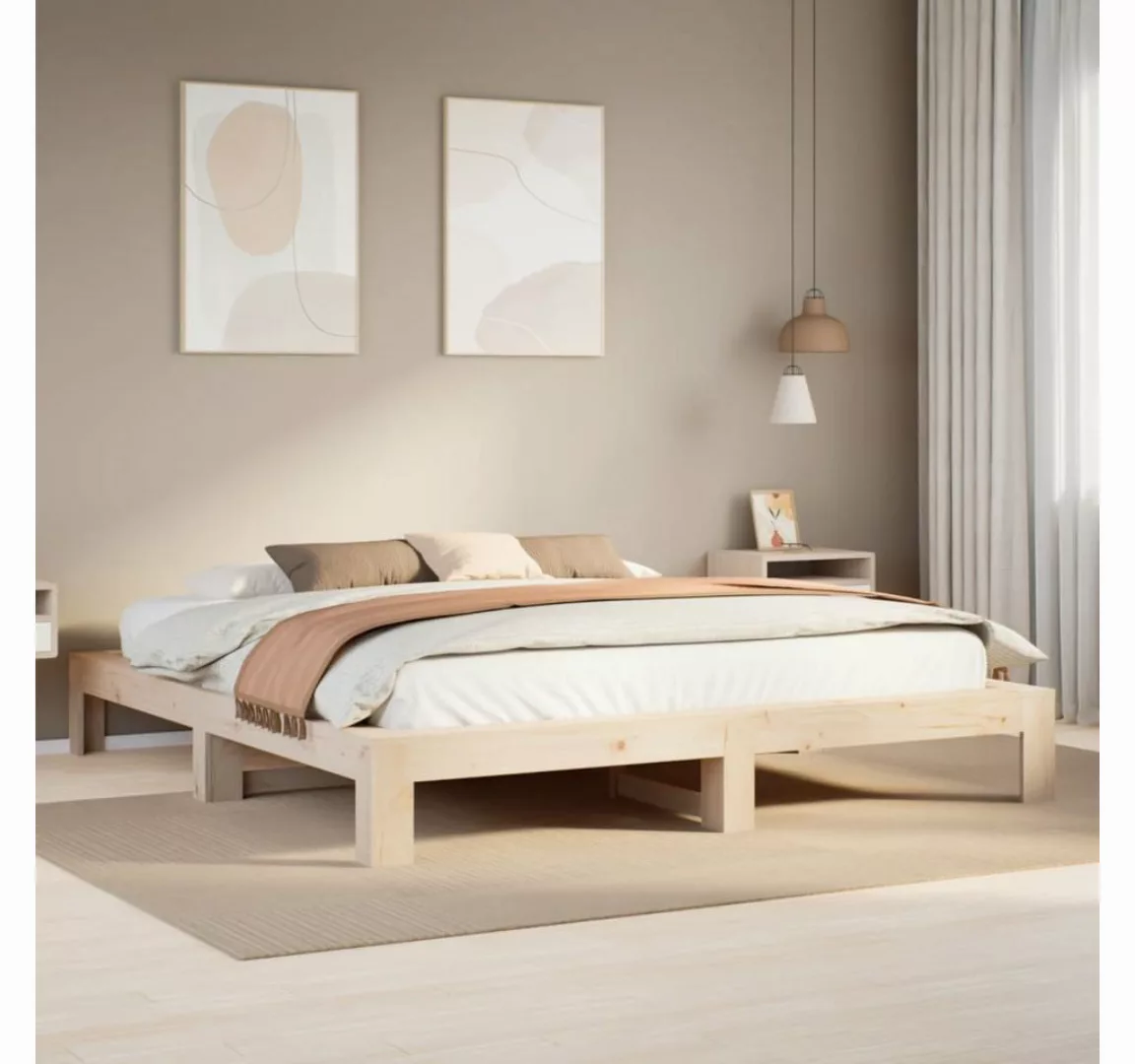 vidaXL Bett, Massivholzbett ohne Matratze 180x200 Kiefernholz günstig online kaufen