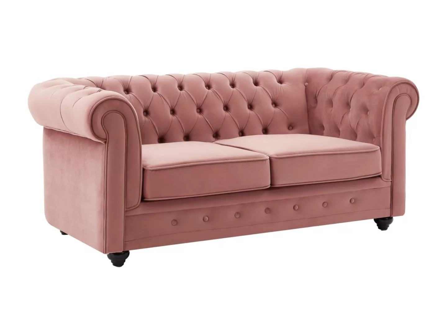 Sofa 2-Sitzer - Samt - Pastellrosa - CHESTERFIELD günstig online kaufen