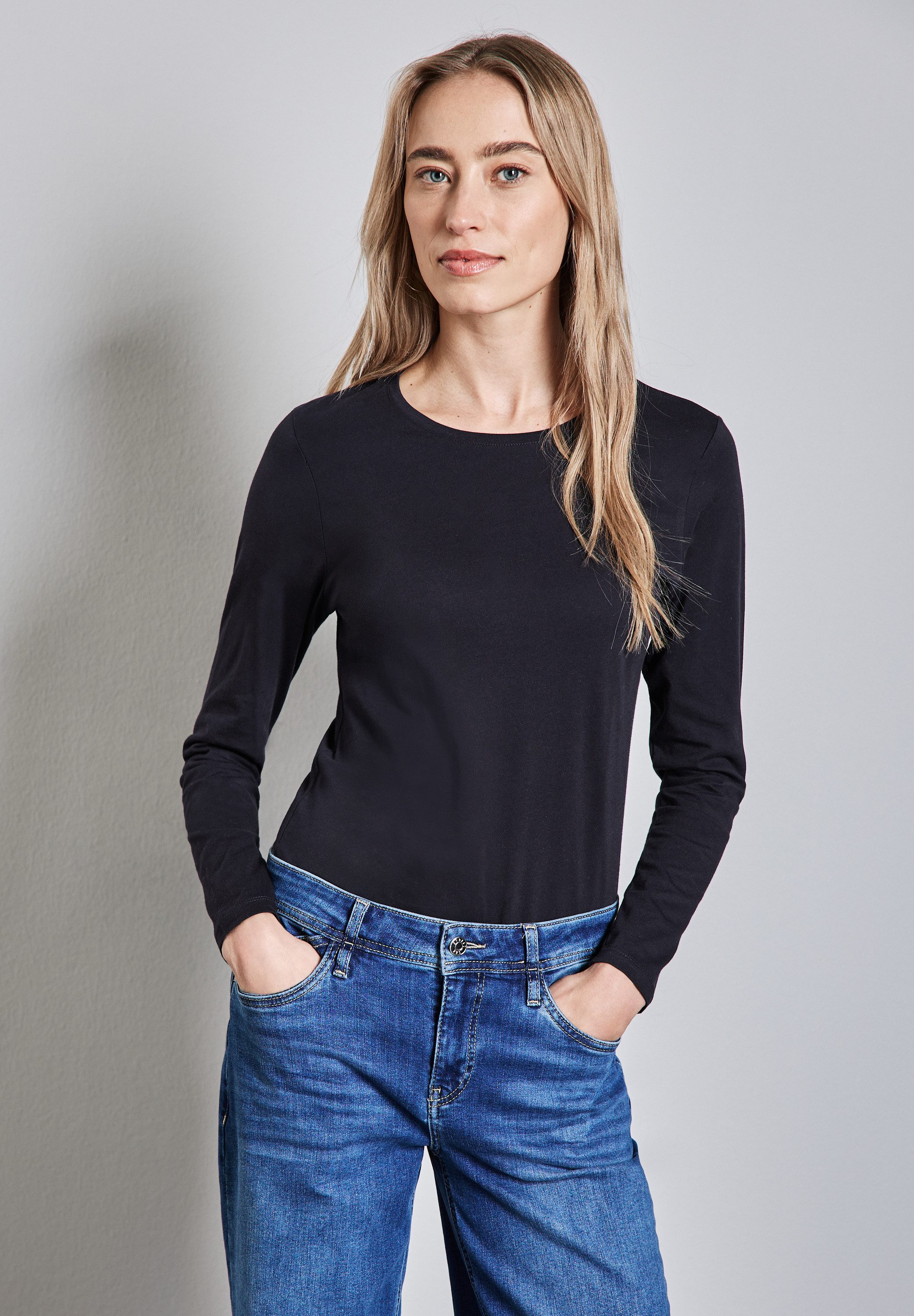 STREET ONE Langarmshirt, aus reiner Baumwolle günstig online kaufen