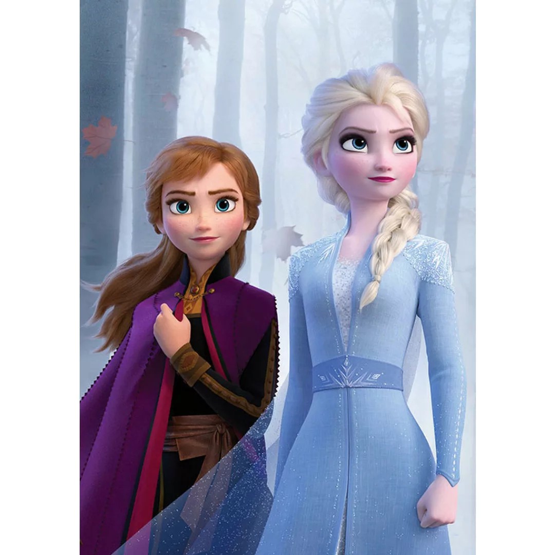 KOMAR Wandbild - Frozen Sisters in the Wood - Größe: 50 x 70 cm mehrfarbig günstig online kaufen