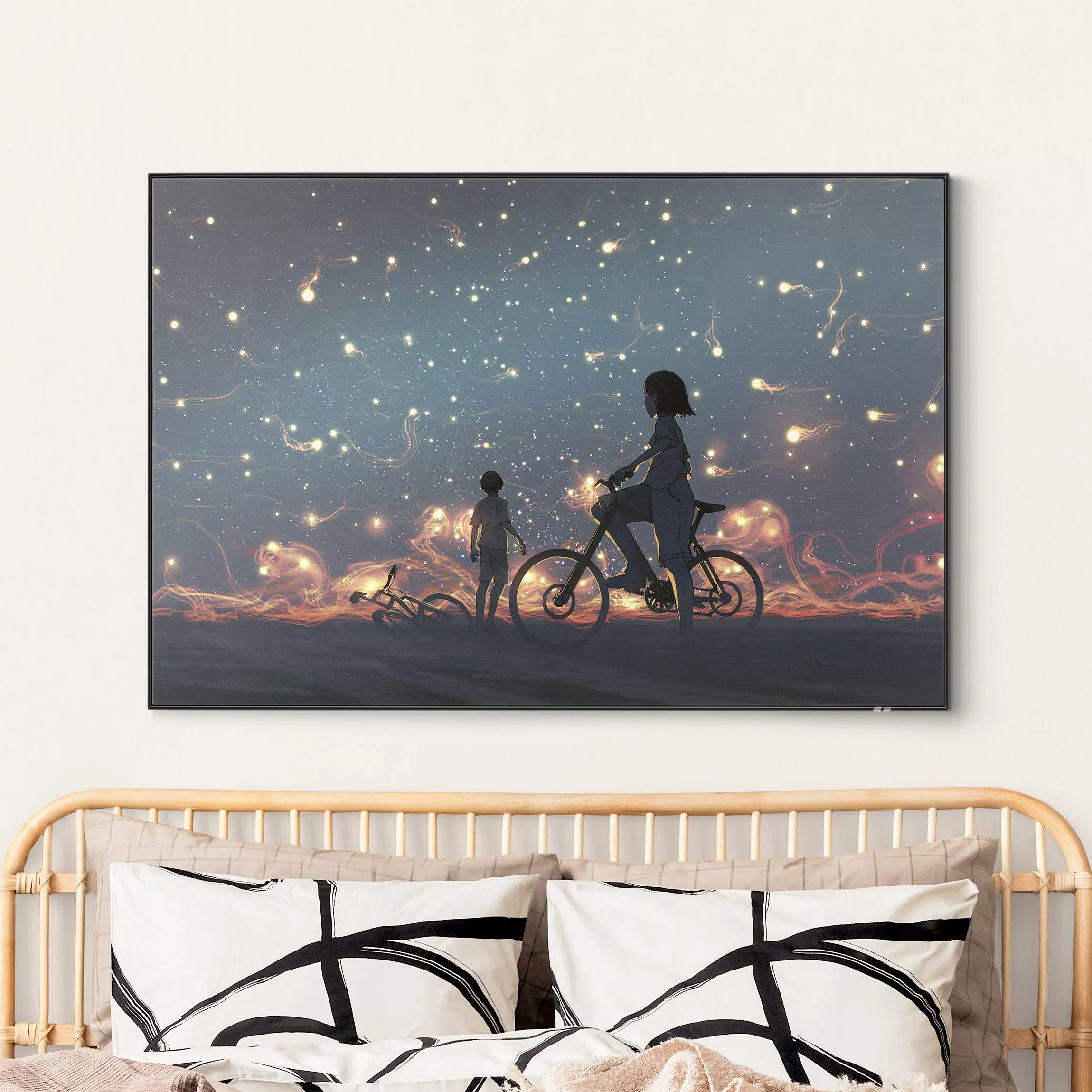 Wechselbild Anime Zeichnung Lichter auf dem Fahrrad günstig online kaufen