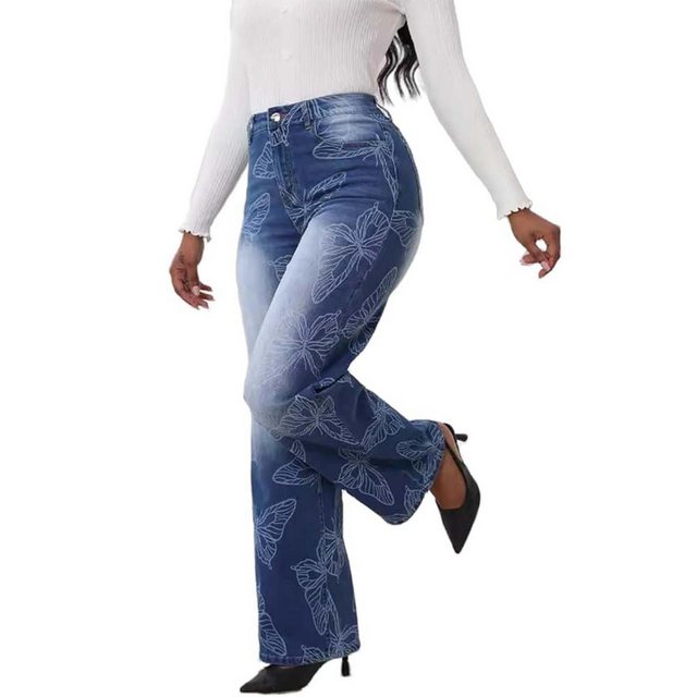 Zoclack Straight-Jeans Damen Vintage Hoher Taille Straight Fit Jeans mit Sc günstig online kaufen