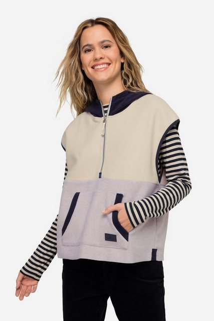 Laurasøn Sweatshirt Pullunder Fleece farbige Kapuze günstig online kaufen