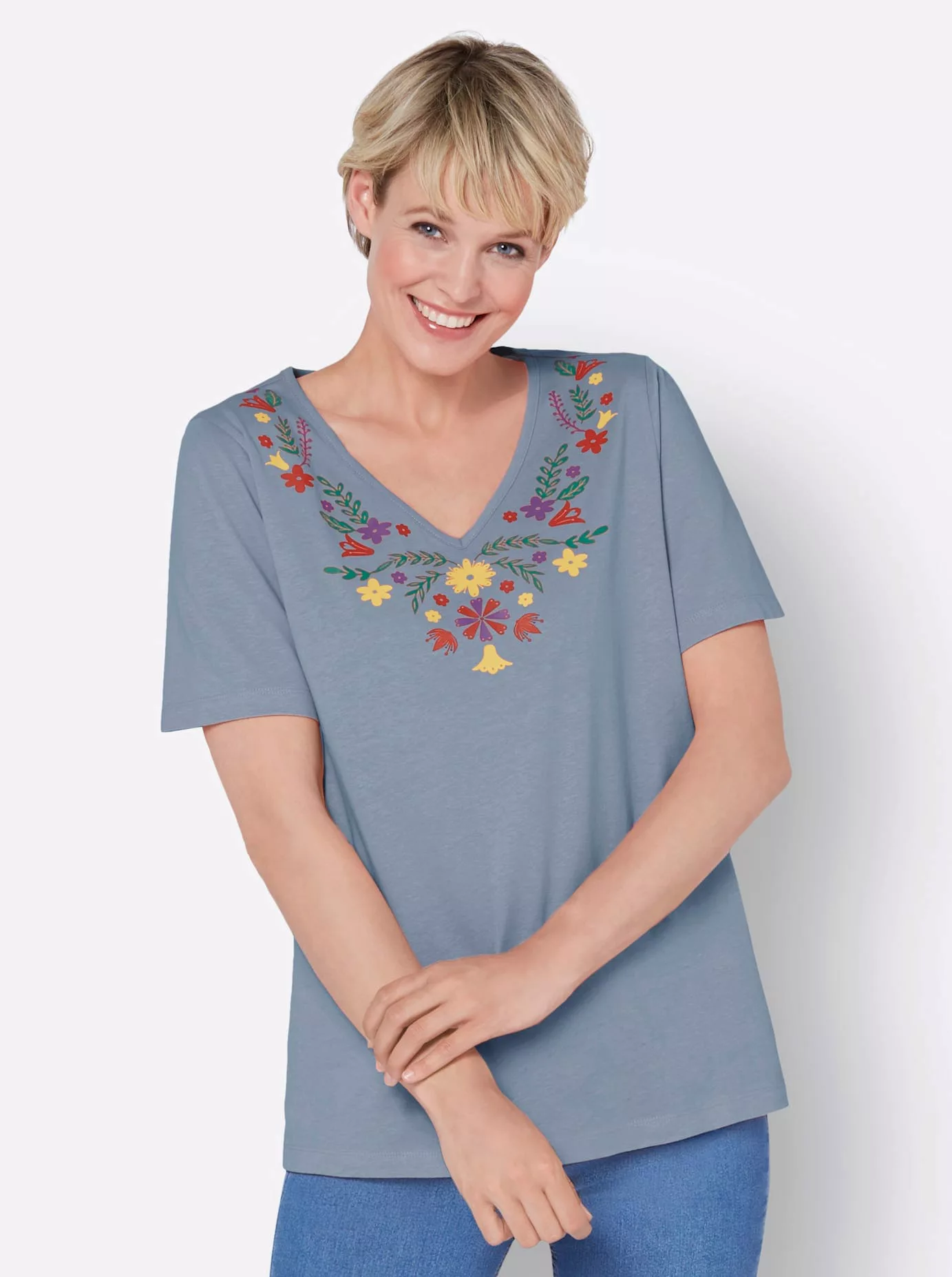Classic Basics V-Shirt "Kurzarm-Shirt", (1 tlg.) günstig online kaufen