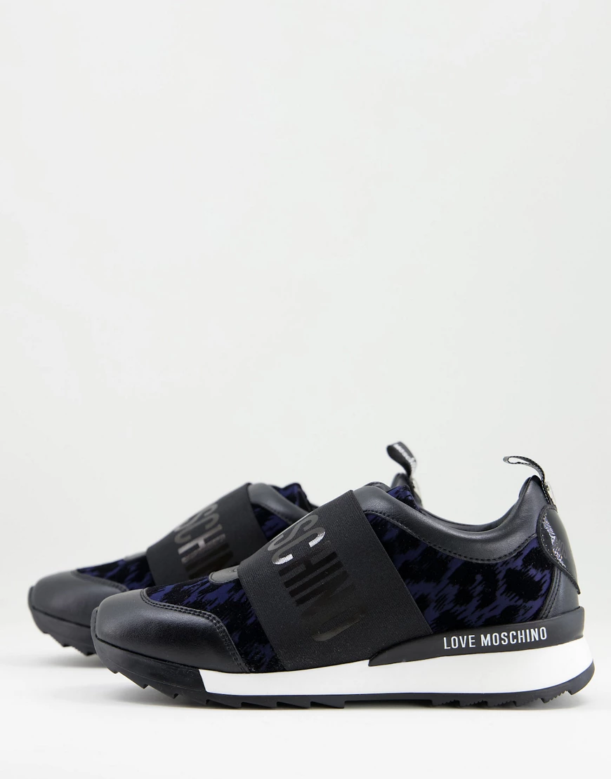 Love Moschino – Lauf-Sneaker mit schwarzem Leopardenmuster-Bunt günstig online kaufen