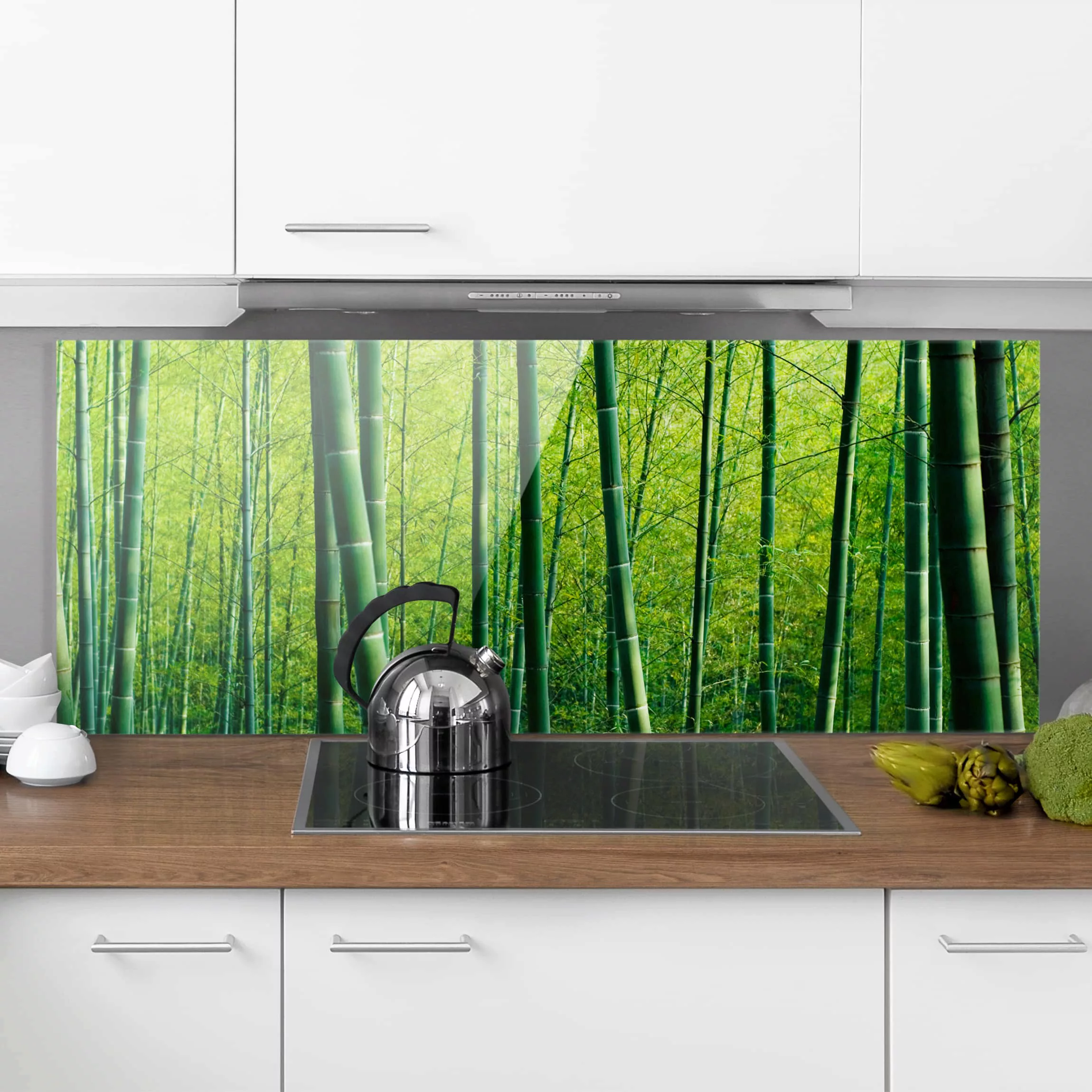 Glas Spritzschutz Natur & Landschaft - Panorama Bambuswald günstig online kaufen