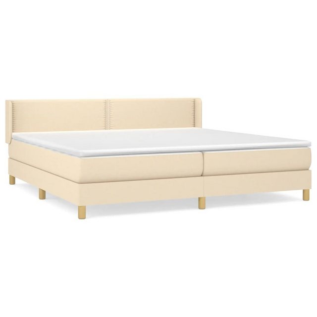 vidaXL Boxspringbett Boxspringbett mit Matratze Creme 200x200 cm Stoff Bett günstig online kaufen