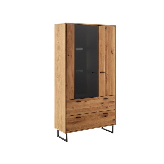 expendio Vitrine Arian 4 Ast/Balkeneiche massiv 100x186x37 cm günstig online kaufen