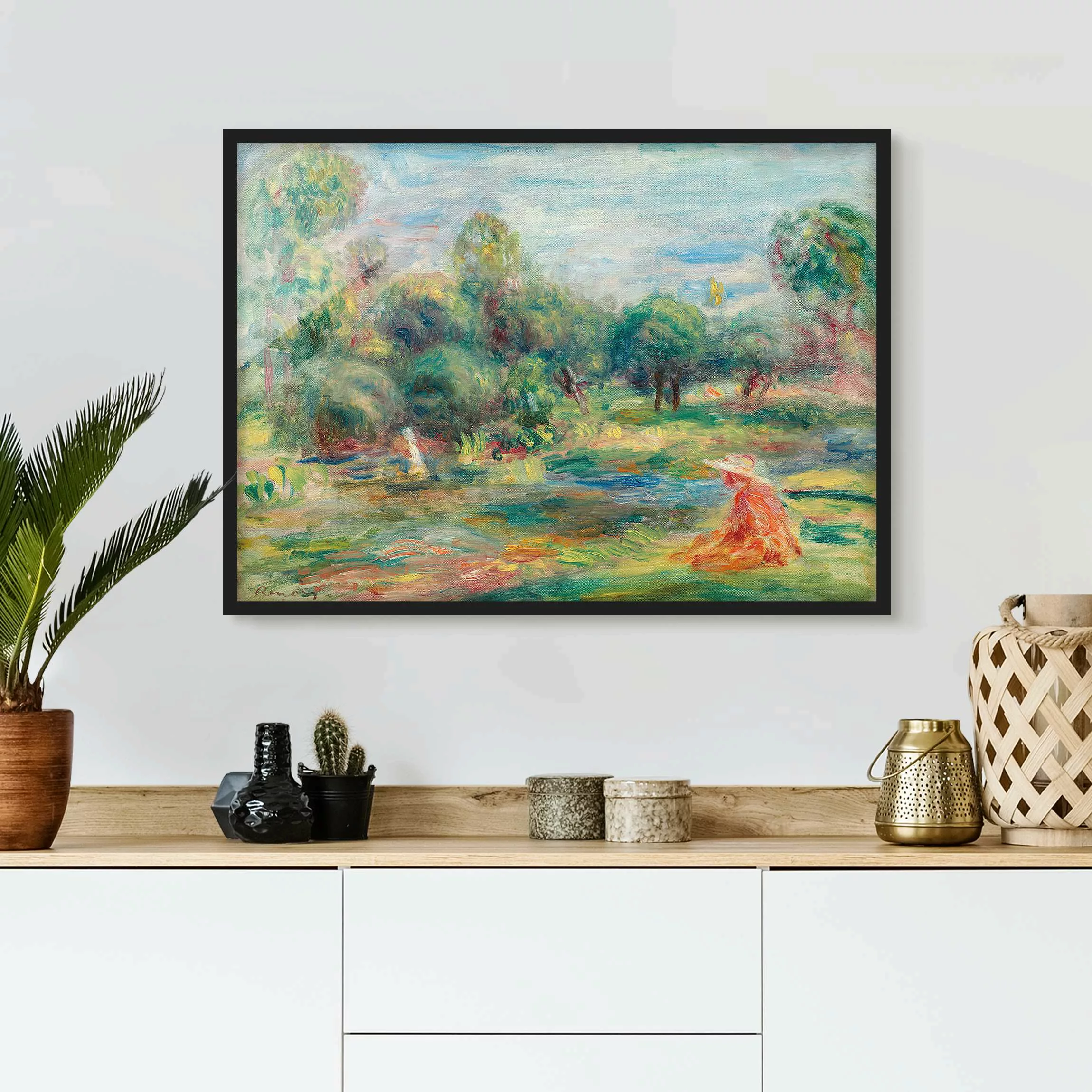 Bild mit Rahmen Kunstdruck - Querformat Auguste Renoir - Landschaft bei Cag günstig online kaufen