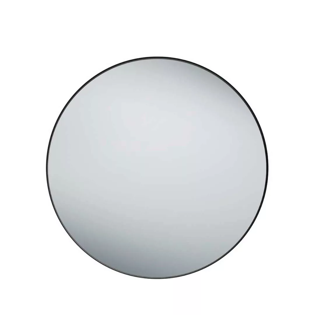 80 cm Durchmesser Spiegel mit Metallrahmen Schwarz günstig online kaufen