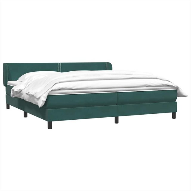 vidaXL Bett Boxspringbett mit Matratzen Dunkelgrün 200x210 cm Samt günstig online kaufen