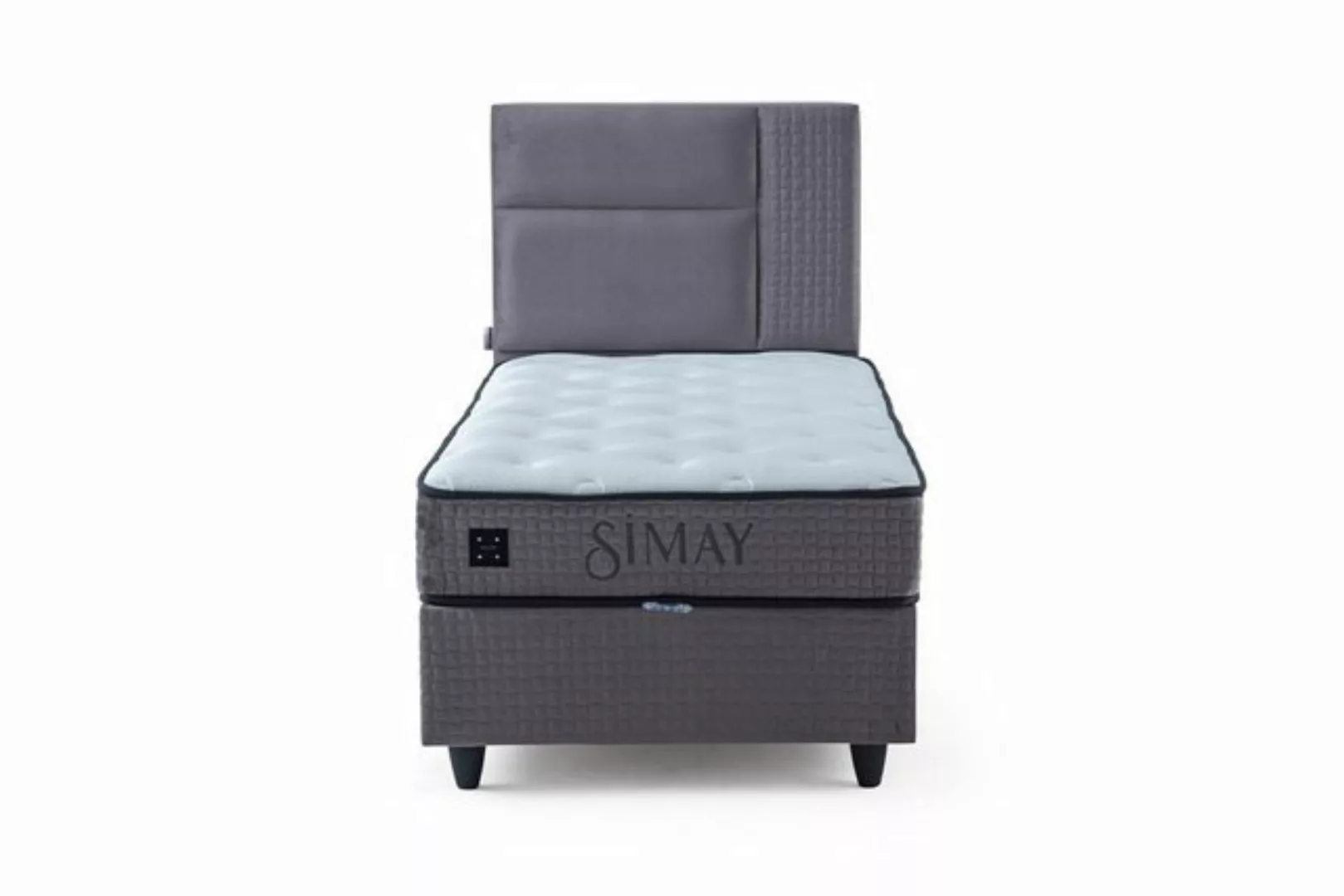 JVmoebel Bett Graues Einzelbett mit Matratze Schlafzimmer Bett Rechteckiges günstig online kaufen