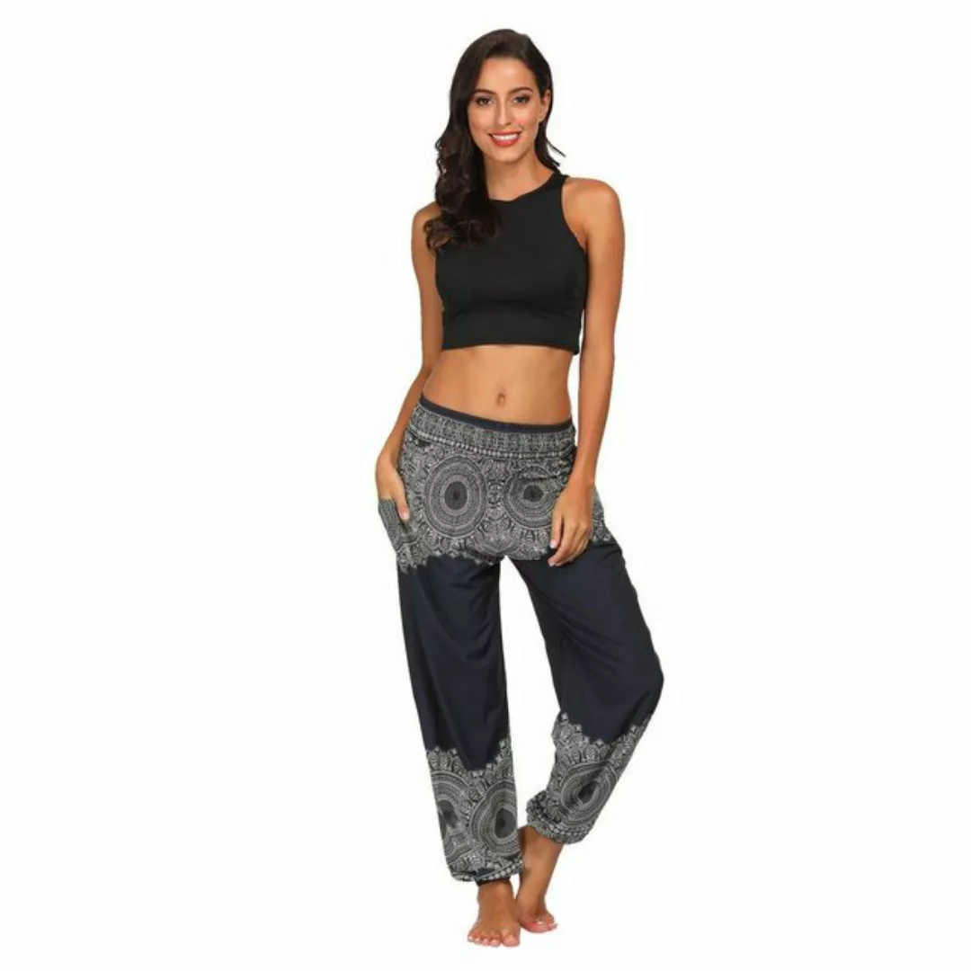 AUKUU Loungepants Weite Haremshose für Damen, lockere Yogahose günstig online kaufen