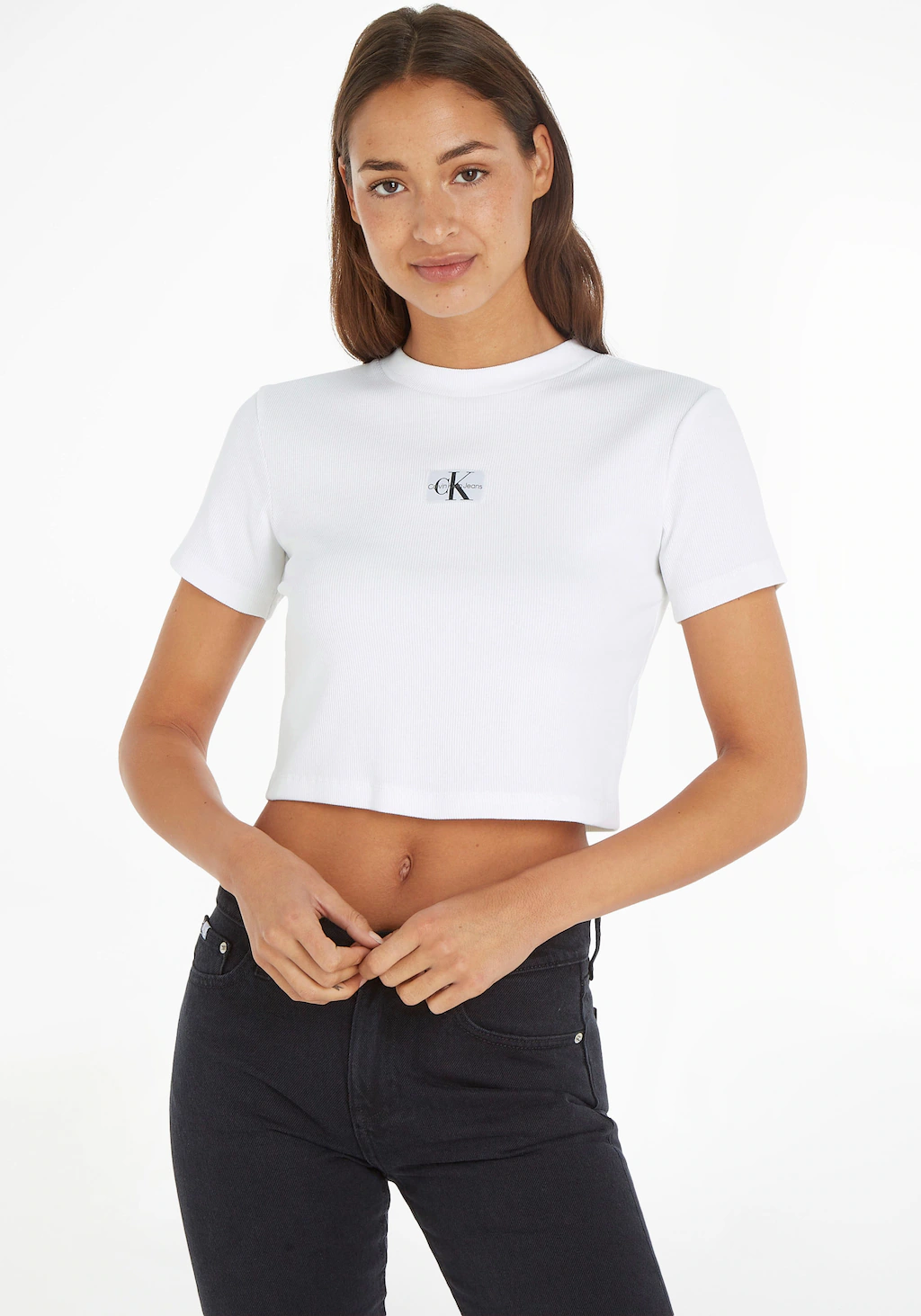 Calvin Klein Jeans T-Shirt "BADGE RIB SHORT SLEEVE TEE" günstig online kaufen