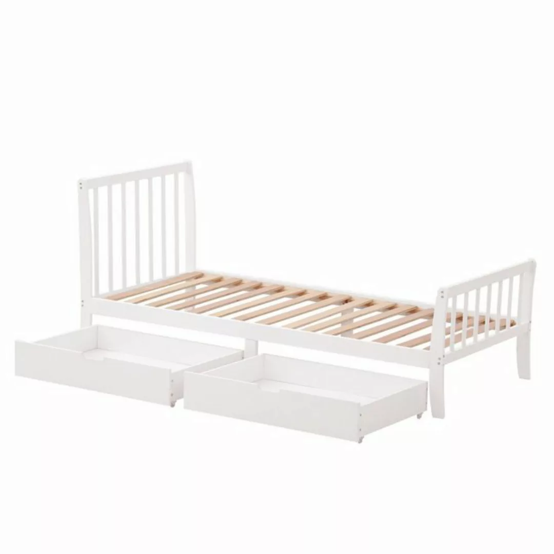 Fangqi Holzbett Modernes Einzelbett mit 2 Schubkästen 90/140 x 200 cm (Prak günstig online kaufen