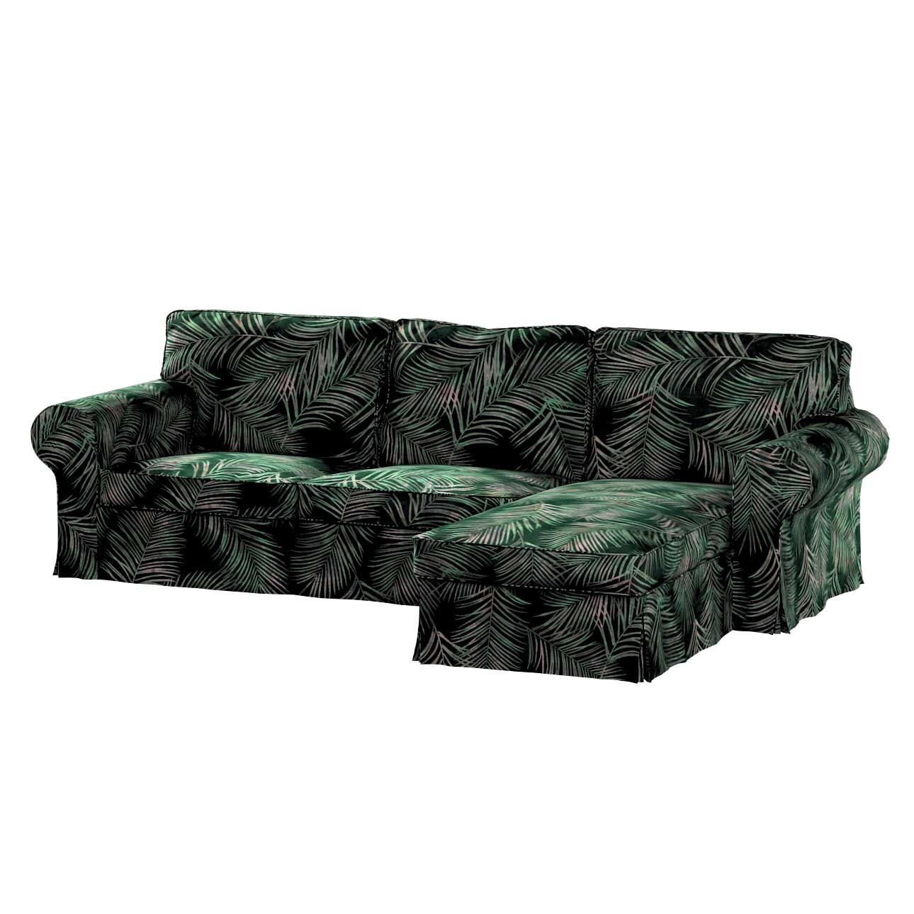 Bezug für Ektorp 2-Sitzer Sofa mit Recamiere, waldgrün, Ektorp 2-Sitzer Sof günstig online kaufen