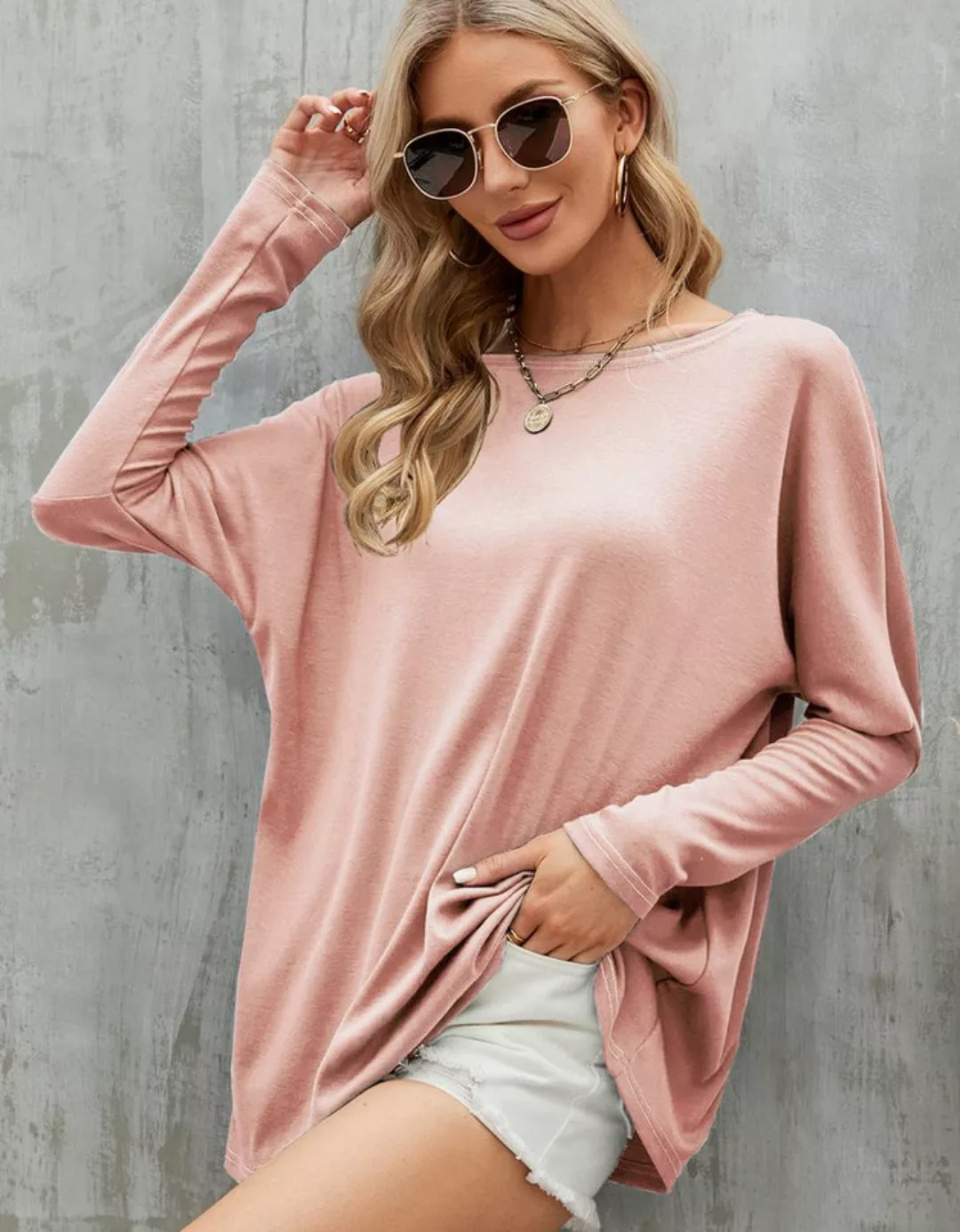 ZWY Spitzenshirt Damen Langarm Pullover Fleece Korsett Top günstig online kaufen