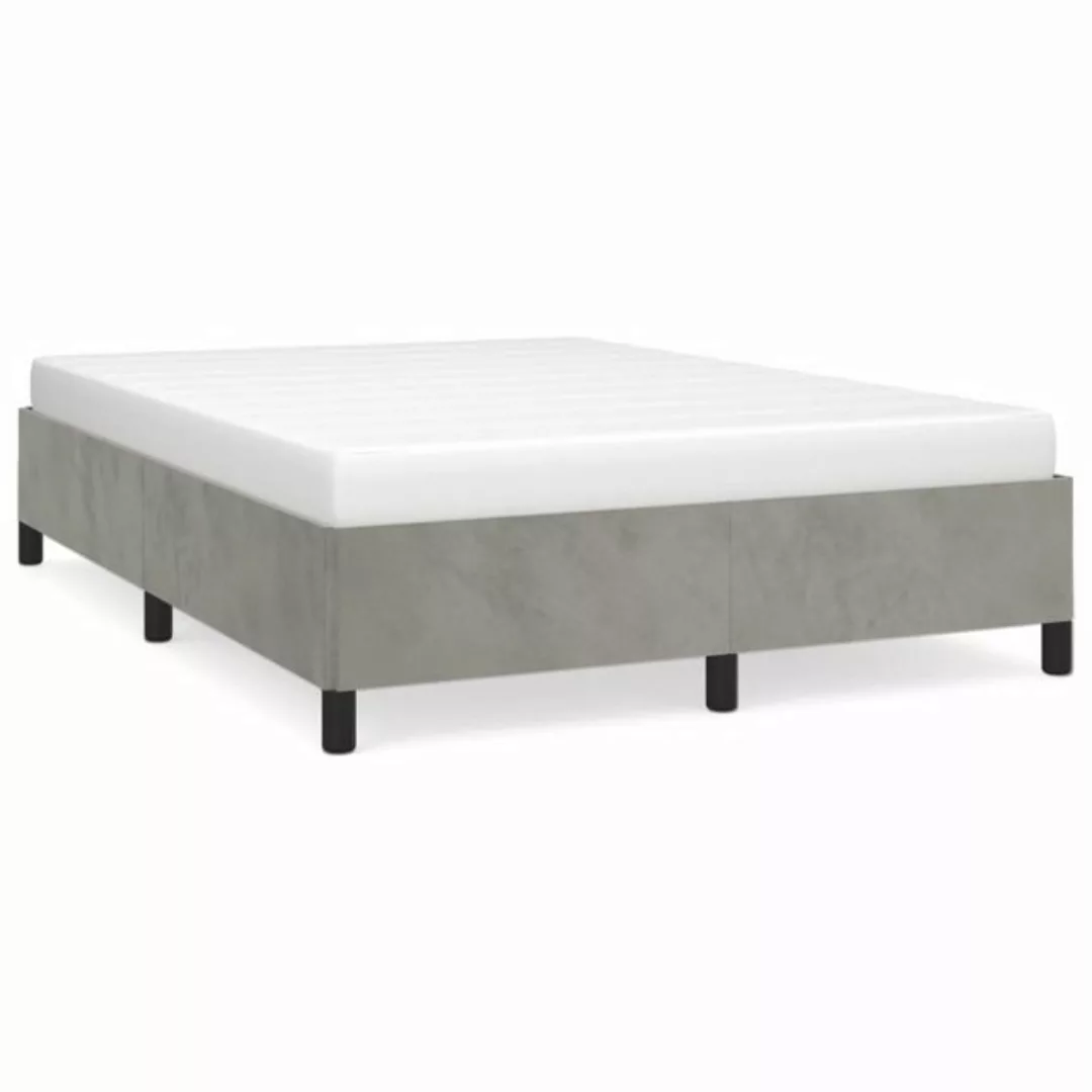 furnicato Bett Bettgestell Hellgrau 140x190 cm Samt günstig online kaufen