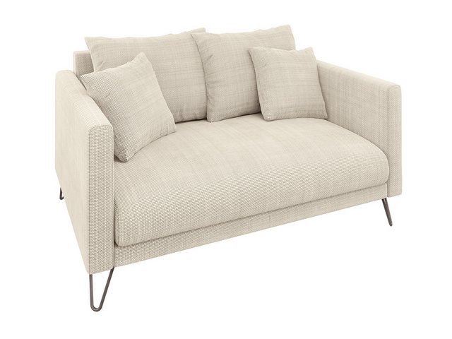 S-Style Möbel 2-Sitzer Sofa Harmony aus Chenille-Stoff mit Hohen Schwarzen günstig online kaufen