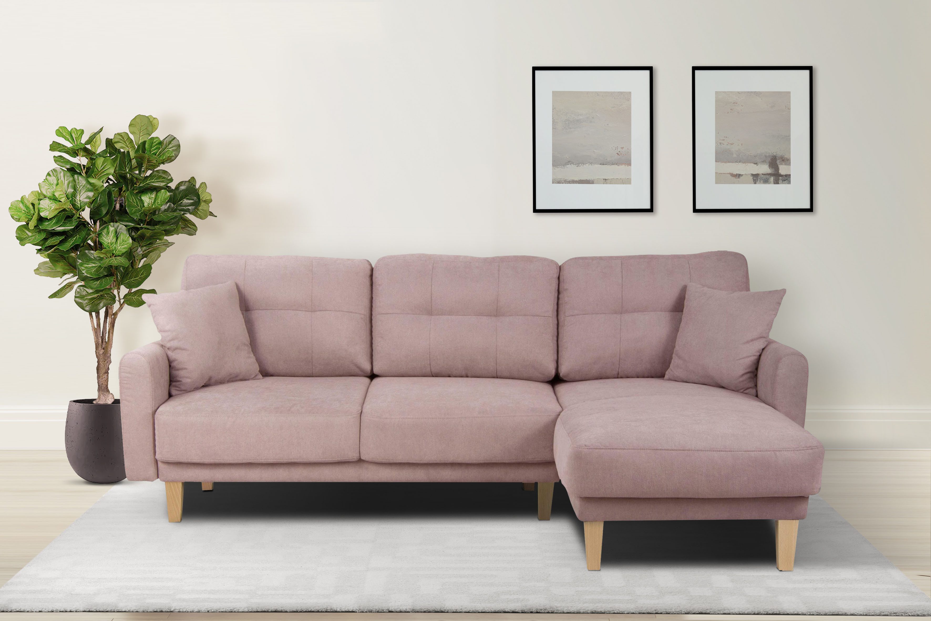 Home affaire Ecksofa "TRIPLO optionale Schlafsofa mit Bettkasten, Maße B/T/ günstig online kaufen