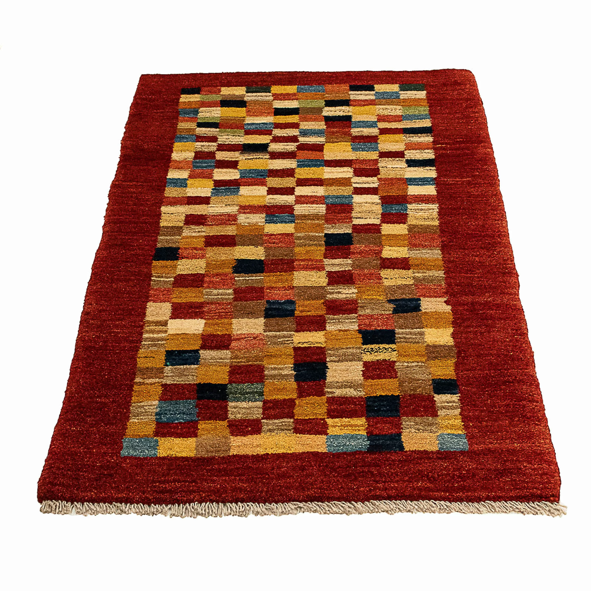 morgenland Wollteppich »Gabbeh - Perser - 139 x 72 cm - dunkelrot«, rechtec günstig online kaufen