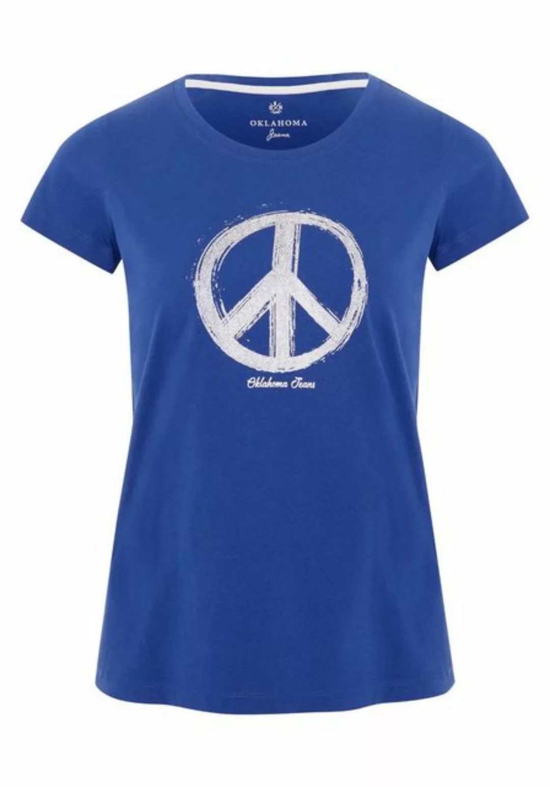 Oklahoma Jeans Print-Shirt mit Peace-Print günstig online kaufen