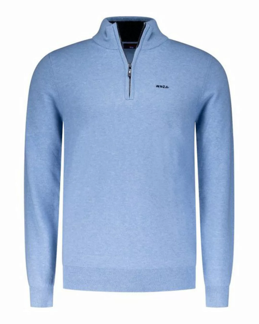 NZA Half Zip Pullover Christopher Melange Hellblau - Größe M günstig online kaufen