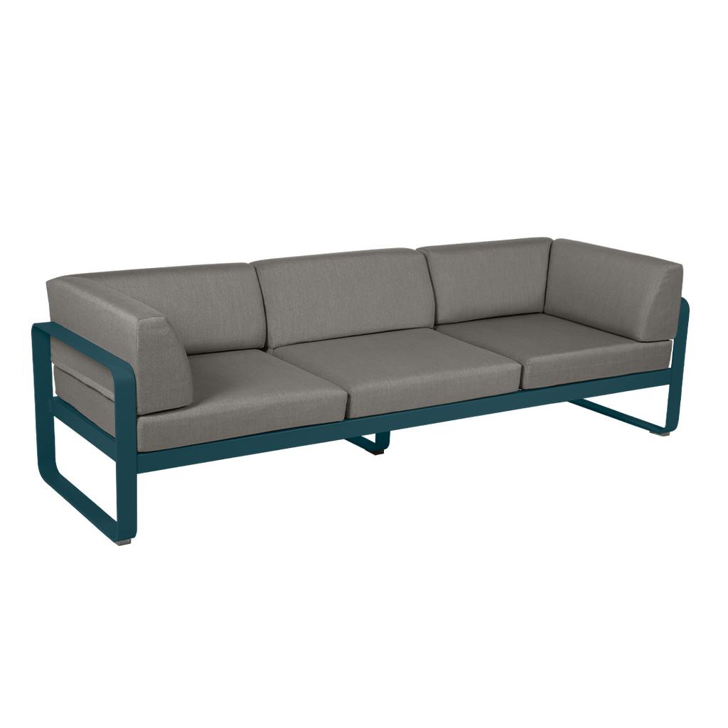 Bellevie 3-Sitzer Club Sofa Outdoor 21 Acapulcoblau B8 Taupegrau günstig online kaufen