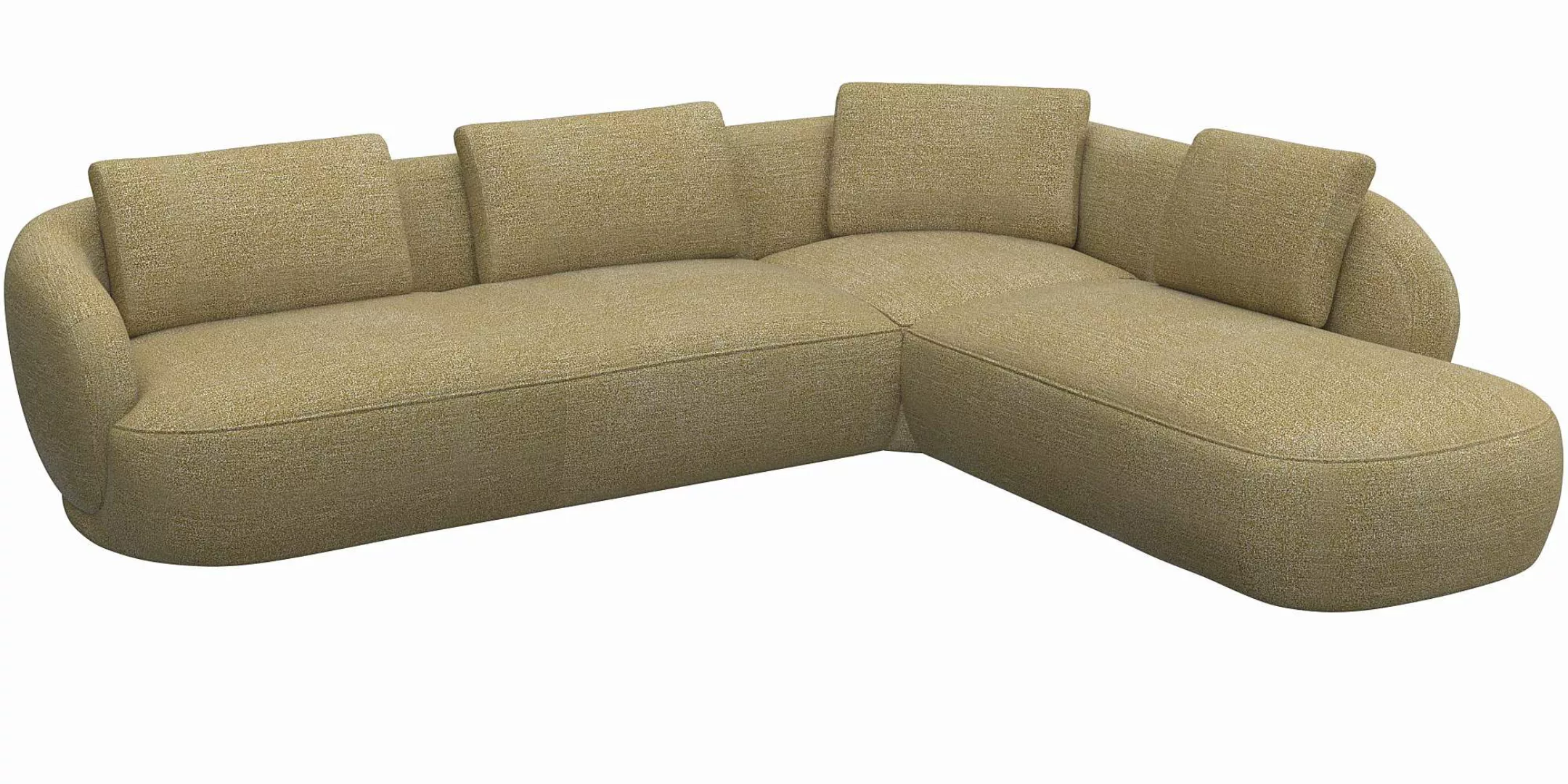FLEXLUX Ecksofa »Torino, rund, L-Form, Sofa-Ecke mit Ottomane«, Modernes, o günstig online kaufen