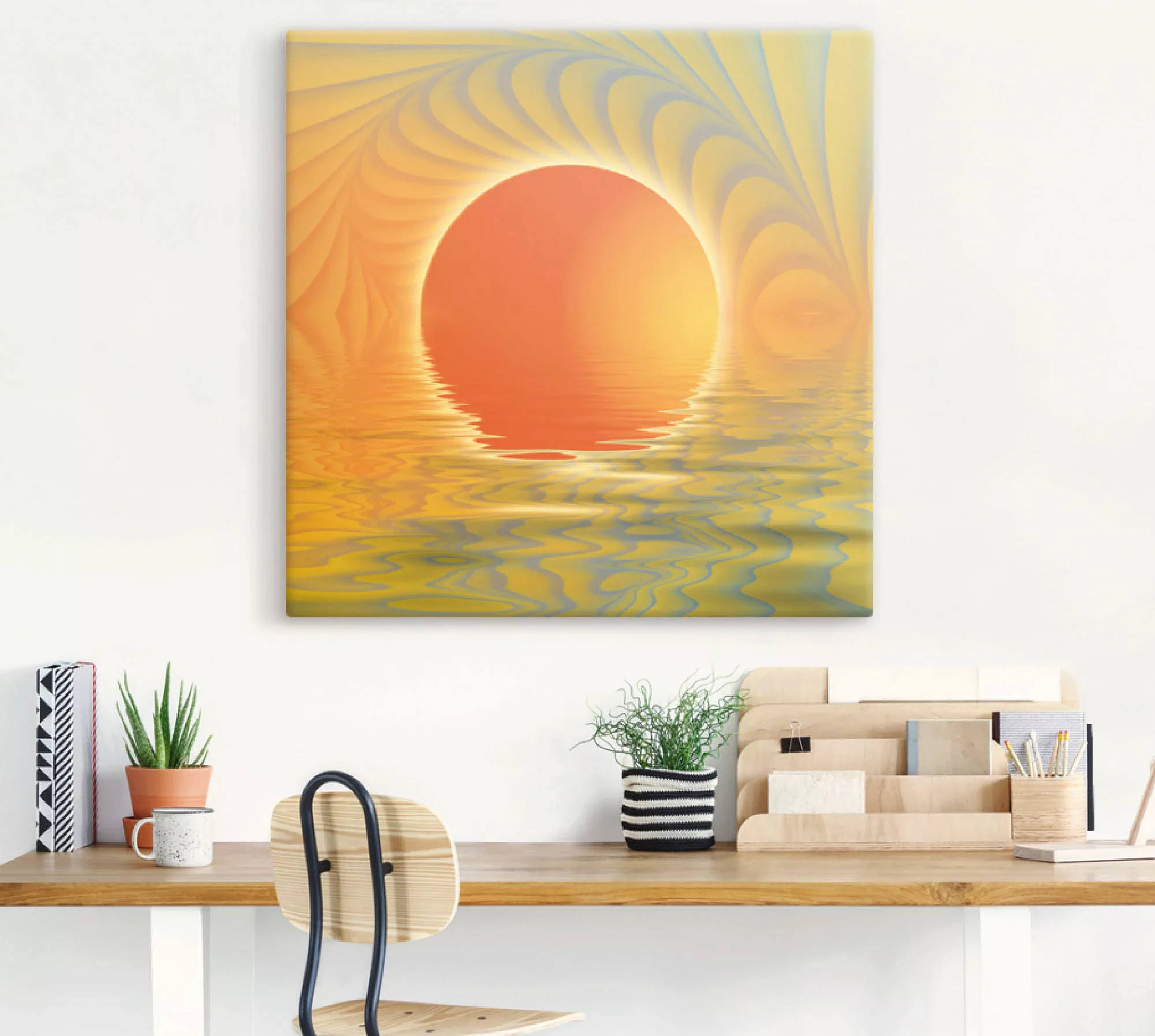 Artland Wandbild "Abstrakter Sonnenuntergang", Muster, (1 St.), als Leinwan günstig online kaufen
