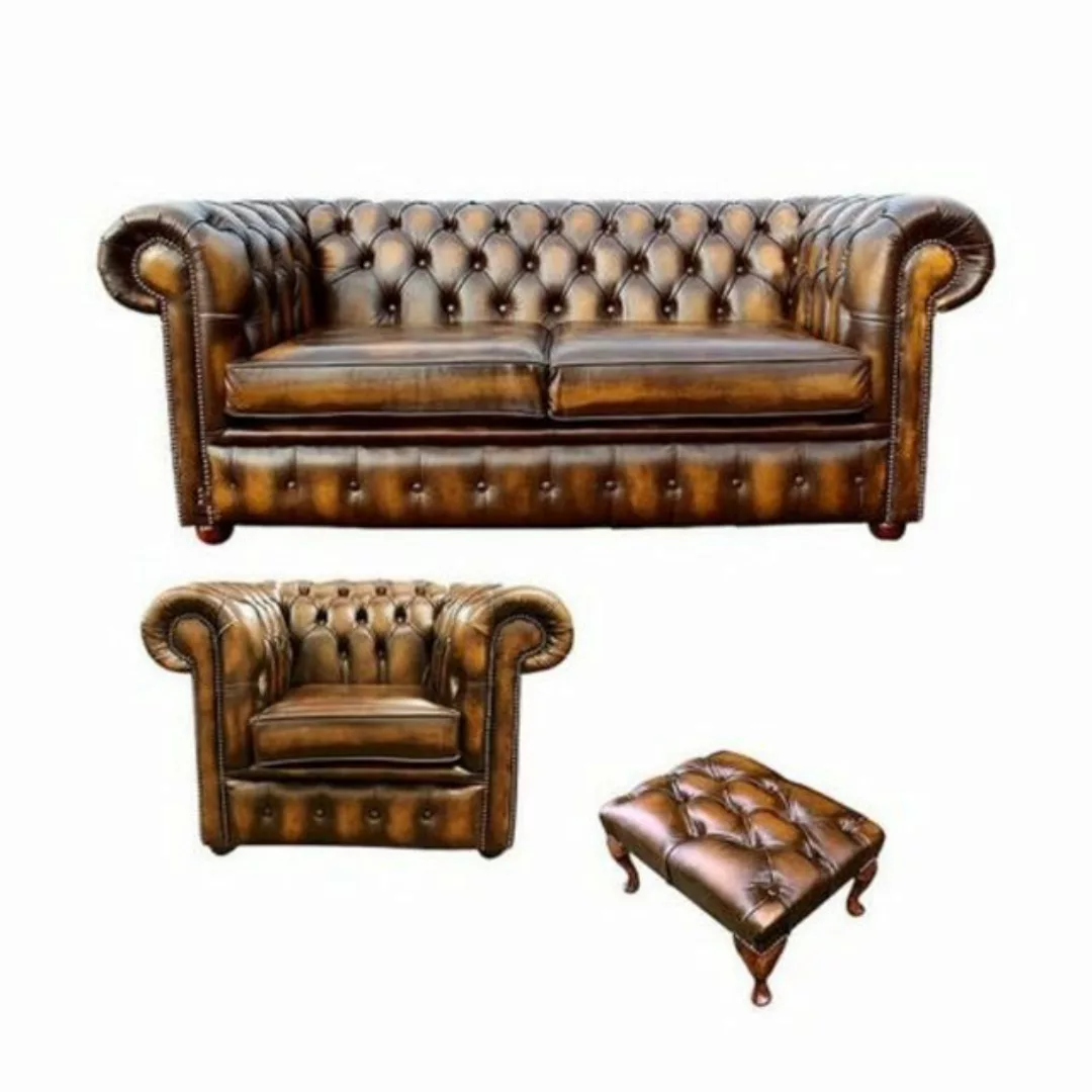 JVmoebel Chesterfield-Sofa, Chesterfield Sofa Couch Polster Leder Textil So günstig online kaufen