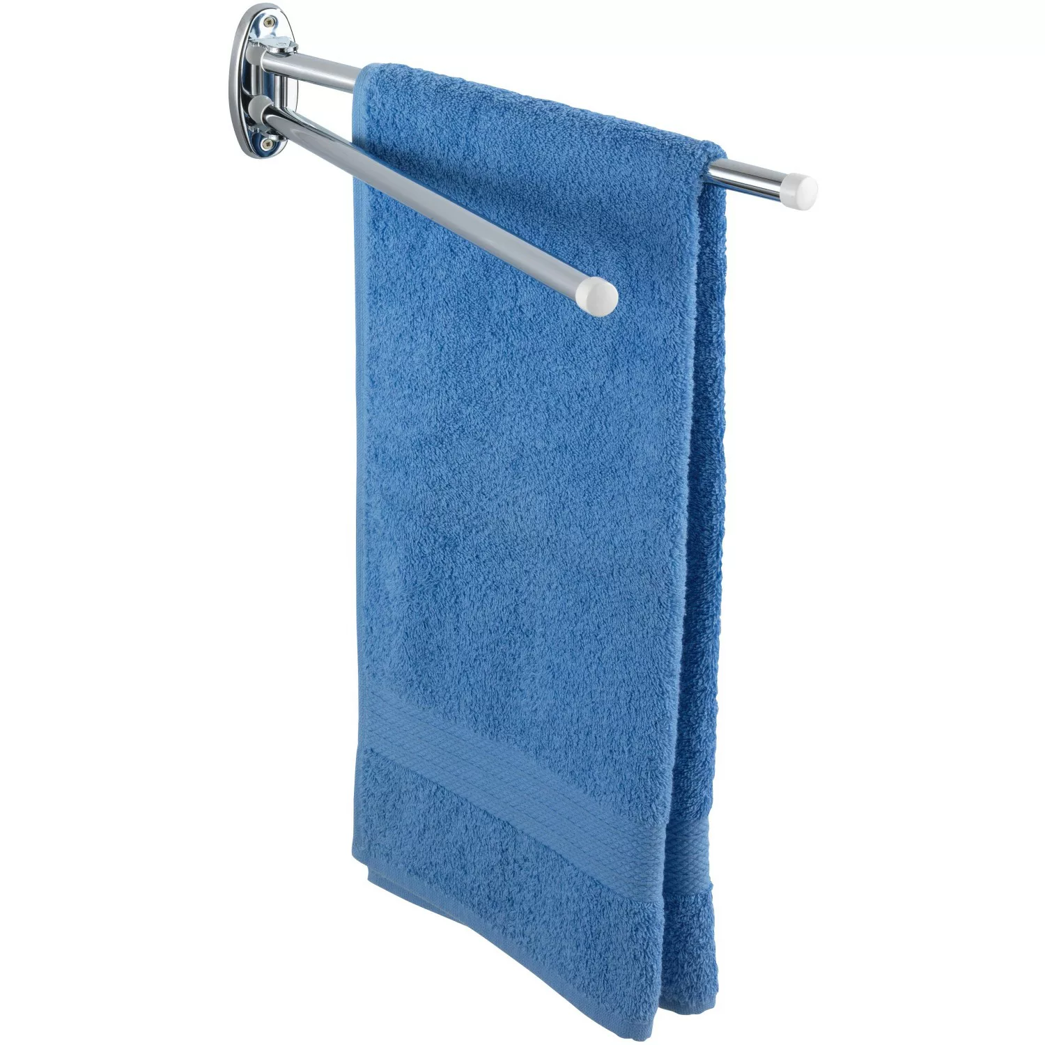 WENKO Handtuchhalter Basic mit 2 Armen silber günstig online kaufen