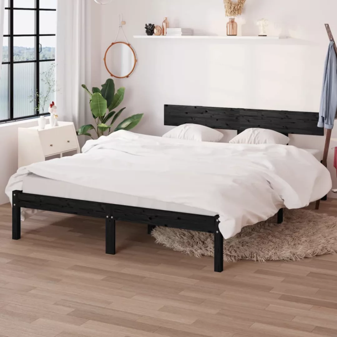 Vidaxl Holzbett Schwarz Massivholz Kiefer 120x190 Cm Uk Small Double günstig online kaufen