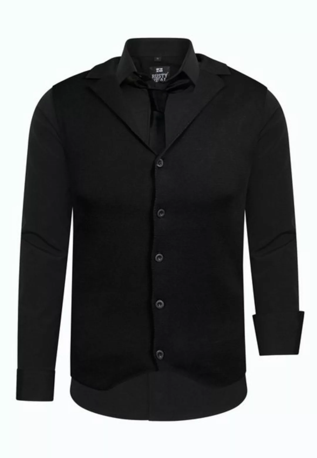 Rusty Neal Langarmhemd bestehend aus Hemd, Weste und Krawatte günstig online kaufen