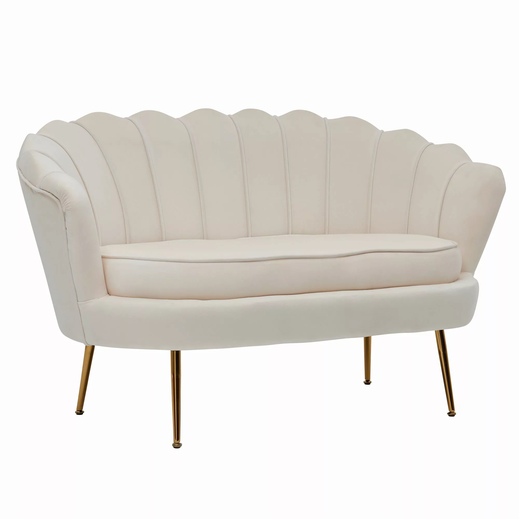 Design 2-Sitzer Sofa Samt Weiß 130 x 84 x 75 cm | Kleine Couch für zwei Per günstig online kaufen