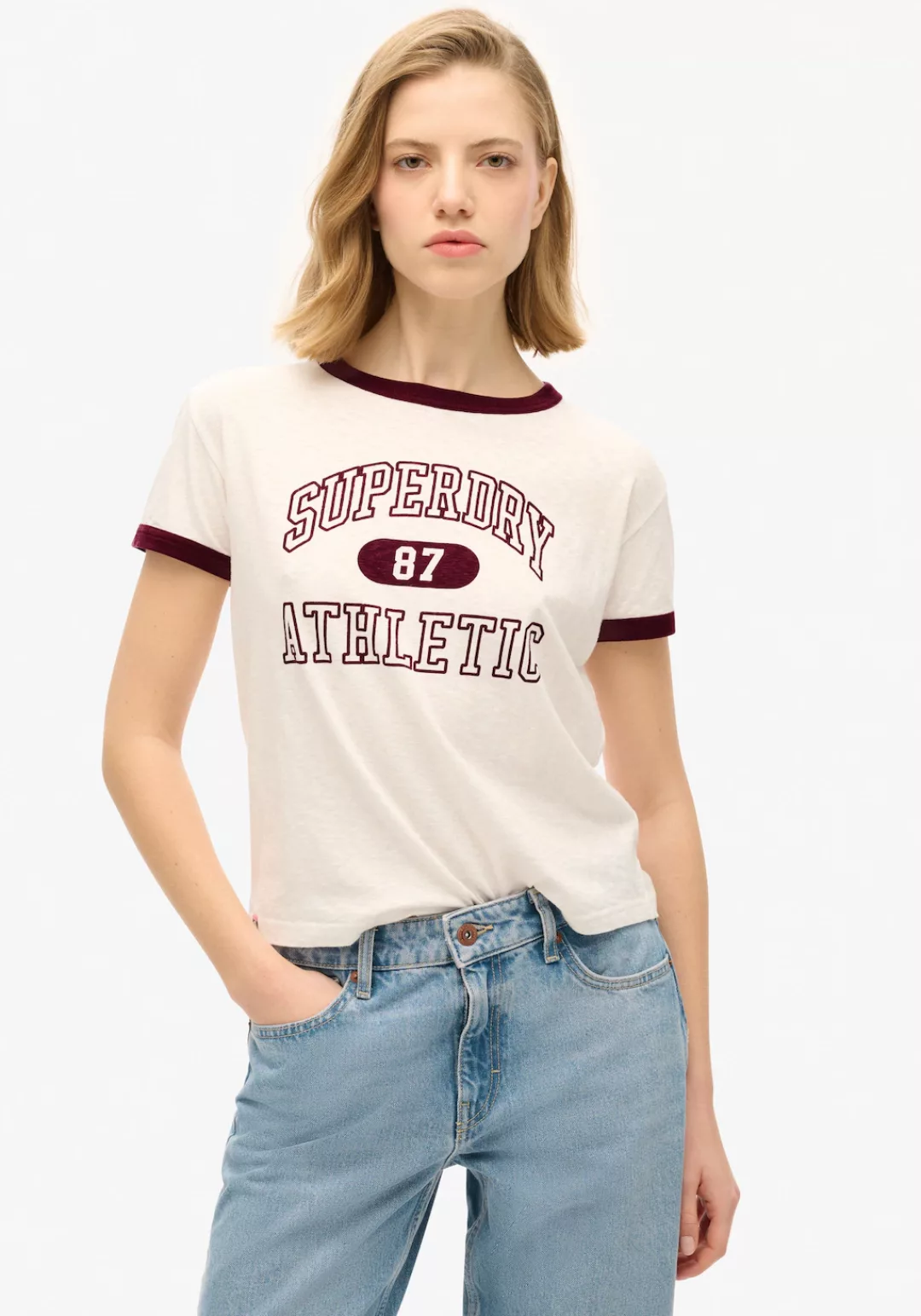 Superdry Print-Shirt ATHLETIC RINGER FITTED TSHIRT günstig online kaufen