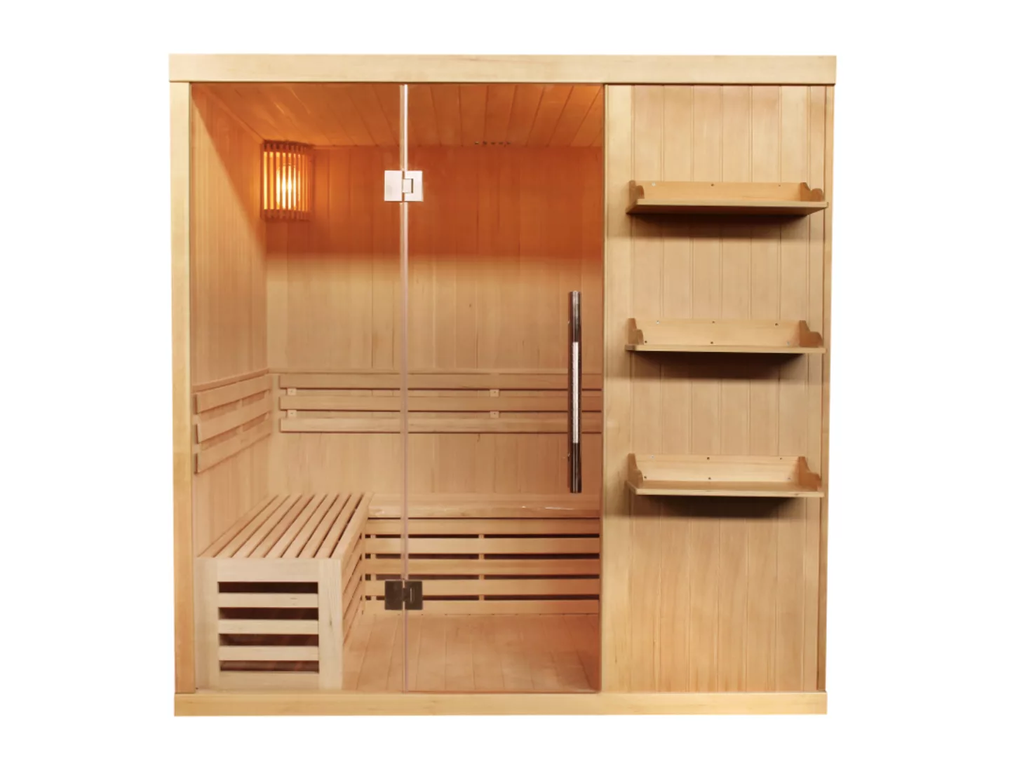 Finnische Sauna - 4/5 Personen - 200 x 180 x 200 cm - FABORG günstig online kaufen