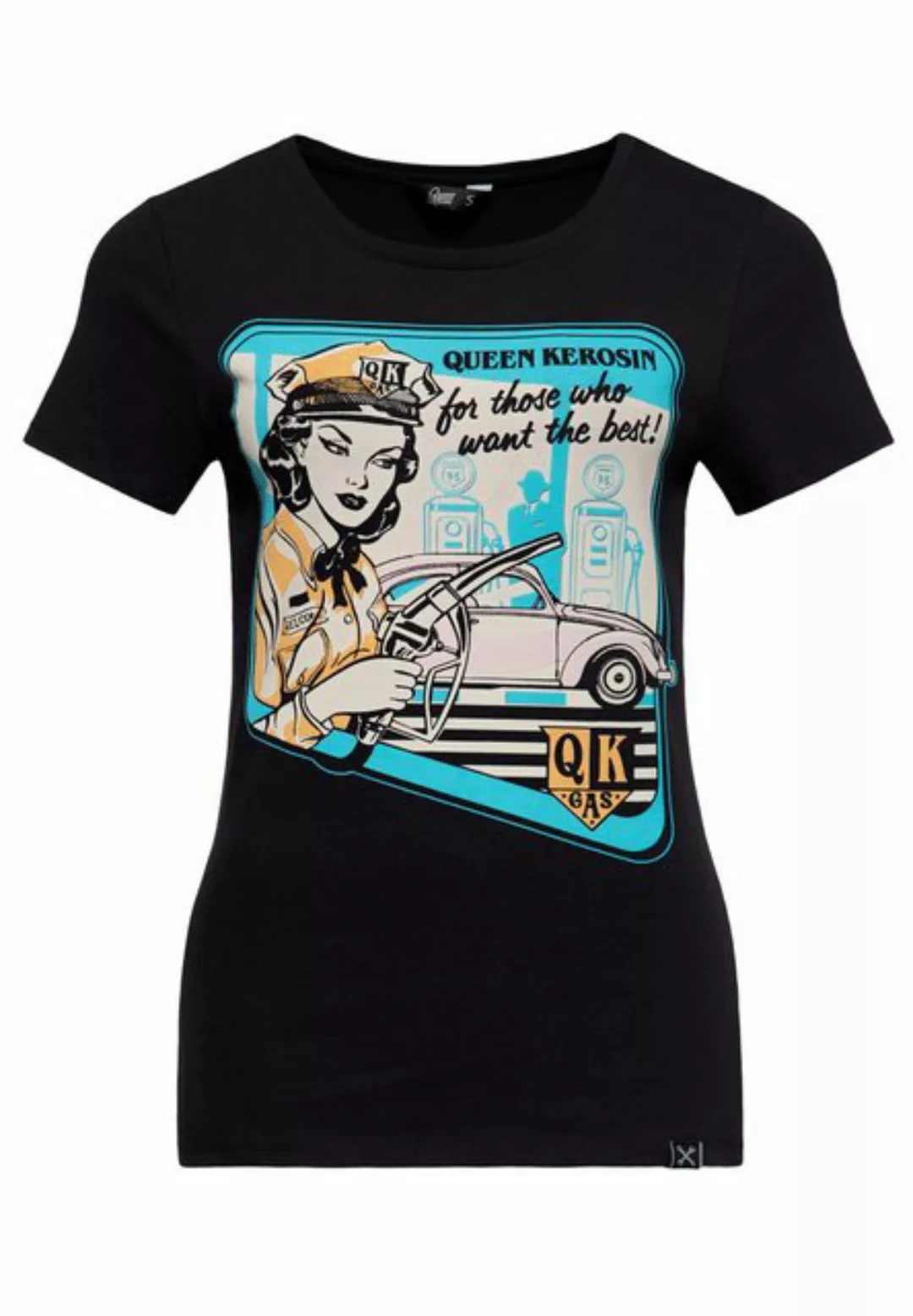 QueenKerosin Print-Shirt QK Gas (1-tlg) im Retro-Look günstig online kaufen