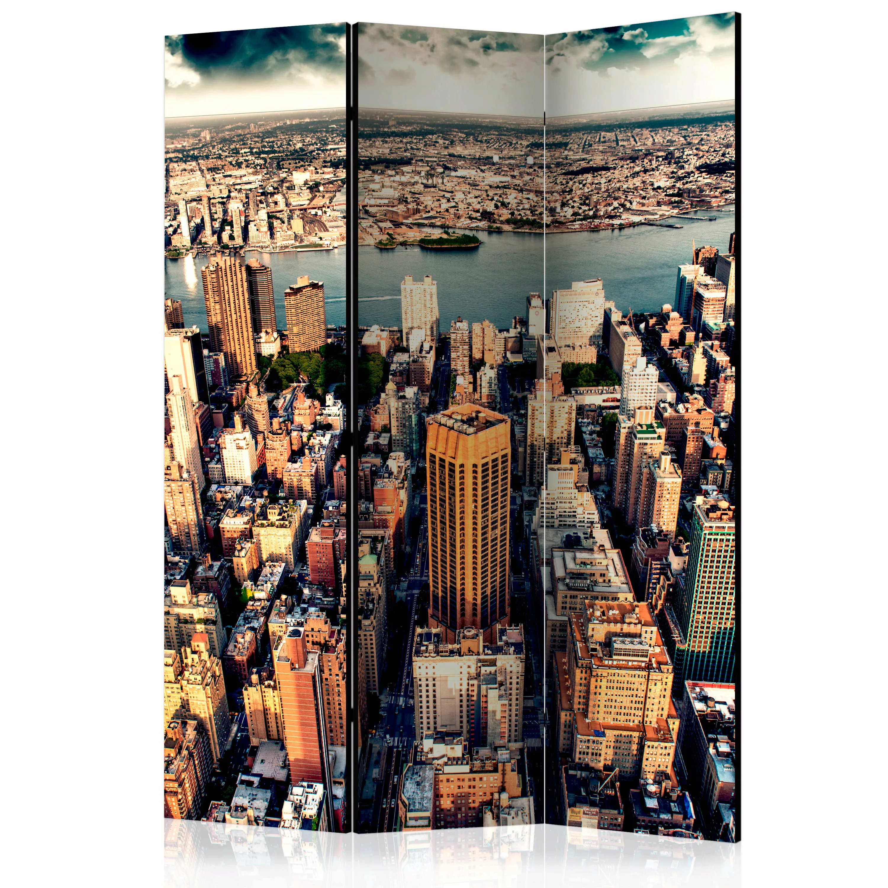 3-teiliges Paravent - Bird's Eye View Of New York [room Dividers] günstig online kaufen