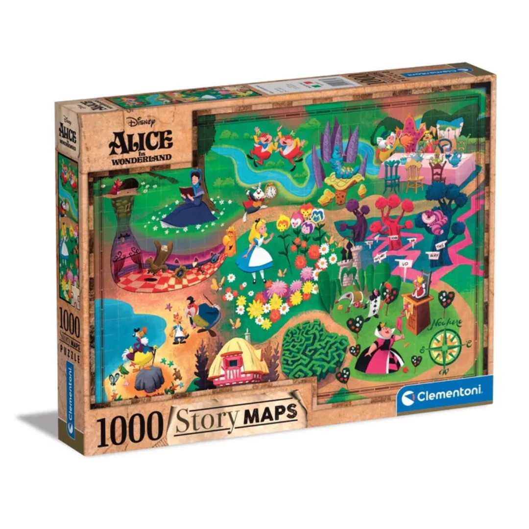 Clementoni 39667 - 1000 Teile Puzzle - Alice Im Wunderland - Disney Maps günstig online kaufen