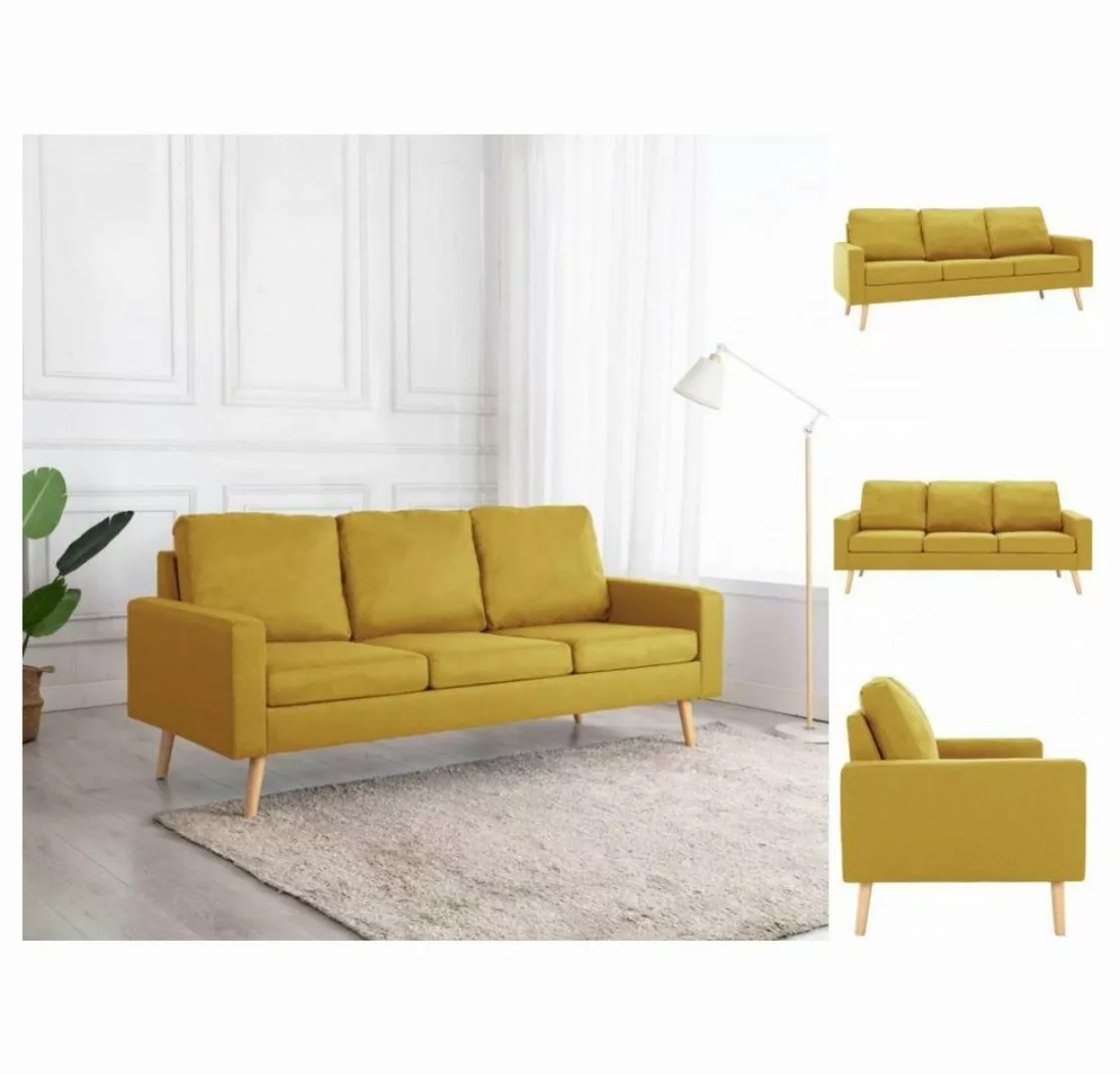 vidaXL Sofa 3-Sitzer-Sofa Gelb Stoff Couch günstig online kaufen