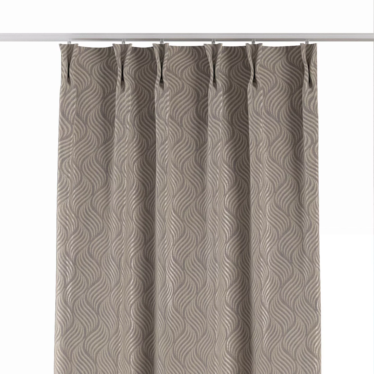 Vorhang mit flämischen 2-er Falten, grau-beige, Imperia Premium (144-09) günstig online kaufen